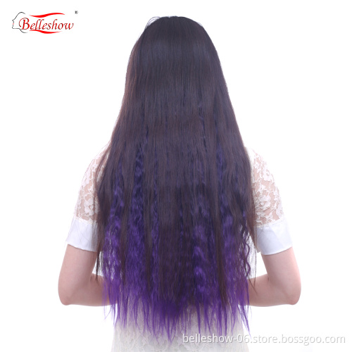 Hot sellhair clip in extension Afro wave clip in hair extension synthetic clip in curly hair extension for black women